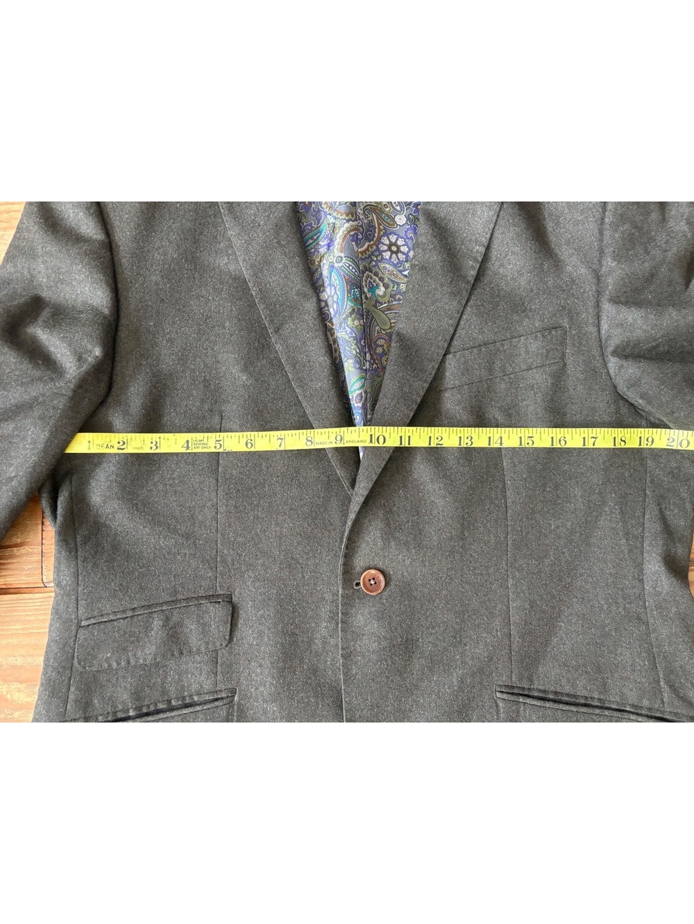 Tallia Men’s Charcoal 3-Piece Suit Blazer Vest Pants Paisley Lining Est. 40R - Picture 3 of 15